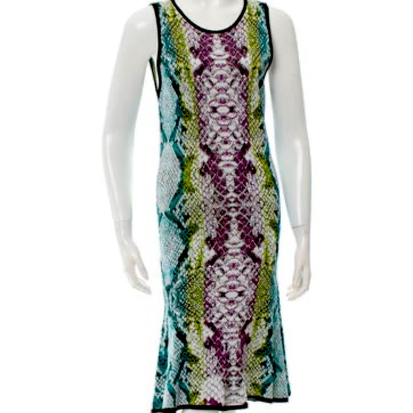 ROBERTO CAVALLI - Snakeskin Print Midi Dress - USM/8 - Picture 1 of 15